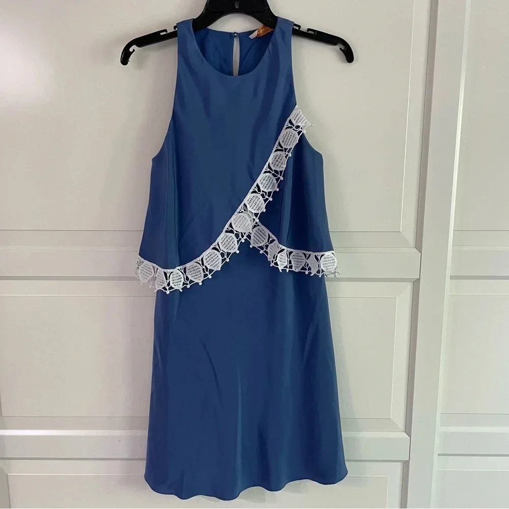Tory Burch Amanda sleeveless layered lace trim dress 15114